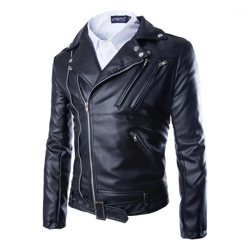 Chaqueta de piloto de motociclista de primavera 2022 de piel sintética para hombre, abrigo de cuero negro, informal, corto, ropa para hombre Y