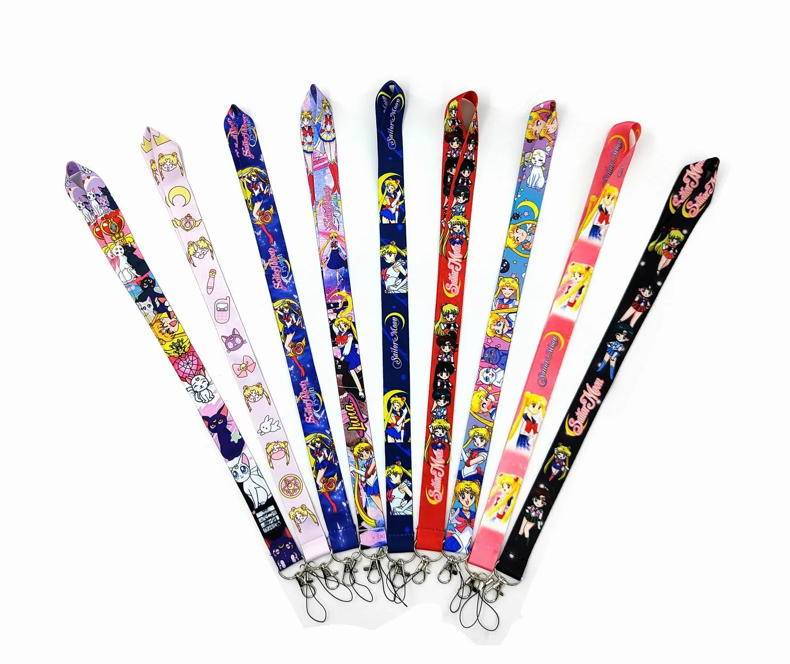 Handy -Gurte Charms 100pcs Cartoon Japan Armband Keys Mobile Lanyard ID Abzeichenhalter Seil Anime Schlüsselbund für Boy Girl Accessoire Großhandel Geschenk #002