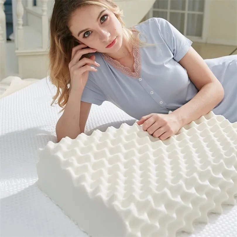 Ny Thailand importerar 100% naturlig latexkudde Ortopedisk nackkudde Cervical Health Care Orthopedic Latex Pillow T200729