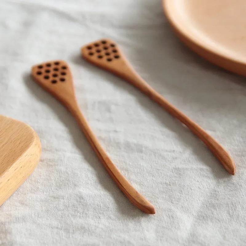 Natural Wooden Honey Stick Long Spoon Honeycomb Honey Dipper DH9500