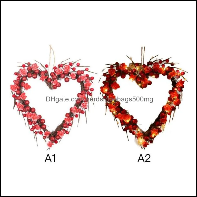 Decorative Flowers & Wreaths Wreath Decoration Ornaments Wedding Home Decorations Party Birthday Gift Heart Type Artificial Flower