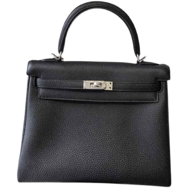 حقائب Heme Designer Handbags Ke11ys Tide Bag Litchi نمط أعلى طبقة من جلد البقر المخيط في العروس واحدة من رسول الكتف الخامس