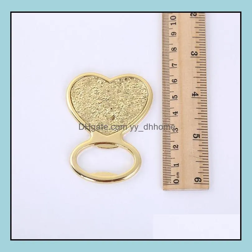 gold glitter heart shaped bottle opener wedding favors bridal shower giveaways event party free shipping sn2417