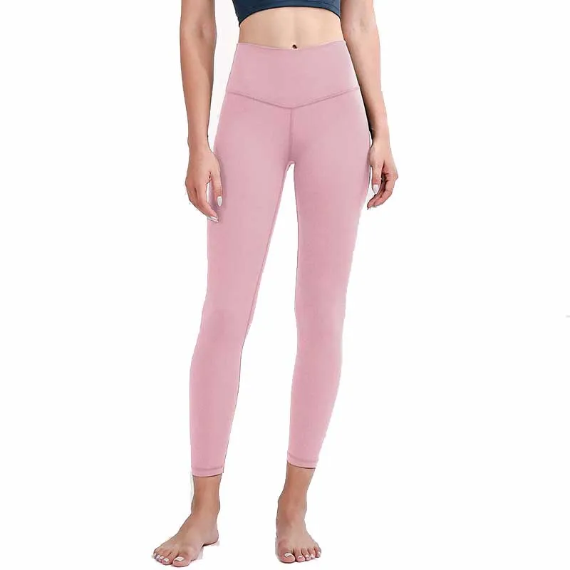 Designer Nude Cropped Gym Leggings For Women Hip Lift Fitness