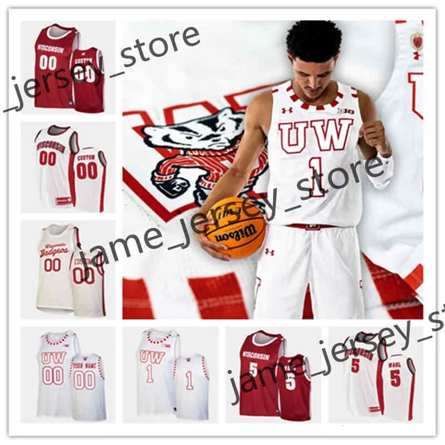 Maglia da basket personalizzata Mit88 Wisconsin cucita Joe Hedstrom Aleem Ford Ben Carlson Chucky Hepburn Johnny Davis Markus Ilver Matthew Mors Chris