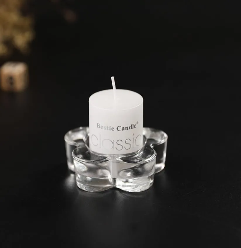 Romantic Portable Heart Flower Star Classic Glass Candle Holder Wedding Transparent Tealight Candle Holder Party Decor ZC0681