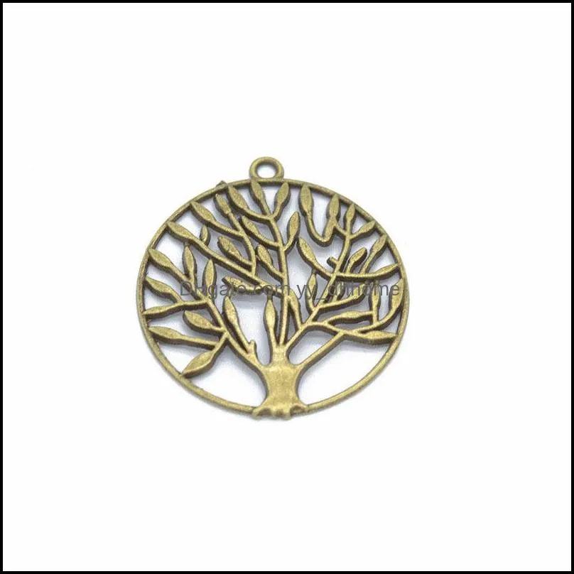 Charms Bijoux Résultats Composants 100 Pcs / Lot Arbre De Vie Pendentif Grande Taille 42 * 37Mm 4 Couleurs Bon Pour Le Bricolage Artisanat Drop Livraison 2021 Qxo4