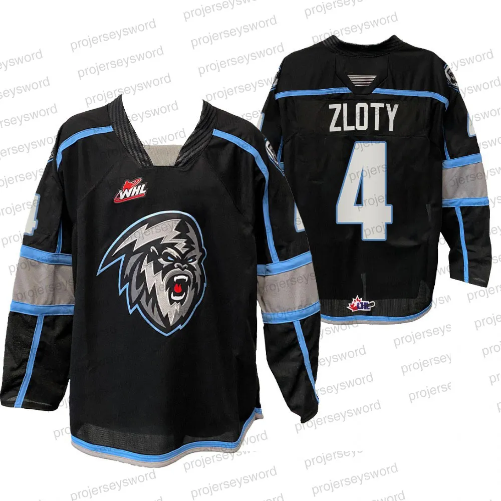 WHL Winnipeg Ice Hockey Jersey Custom 2024 Zloty Lambos Benson Reinhart Milne Geekie Savoie McClennon Black White Polyester Moisture