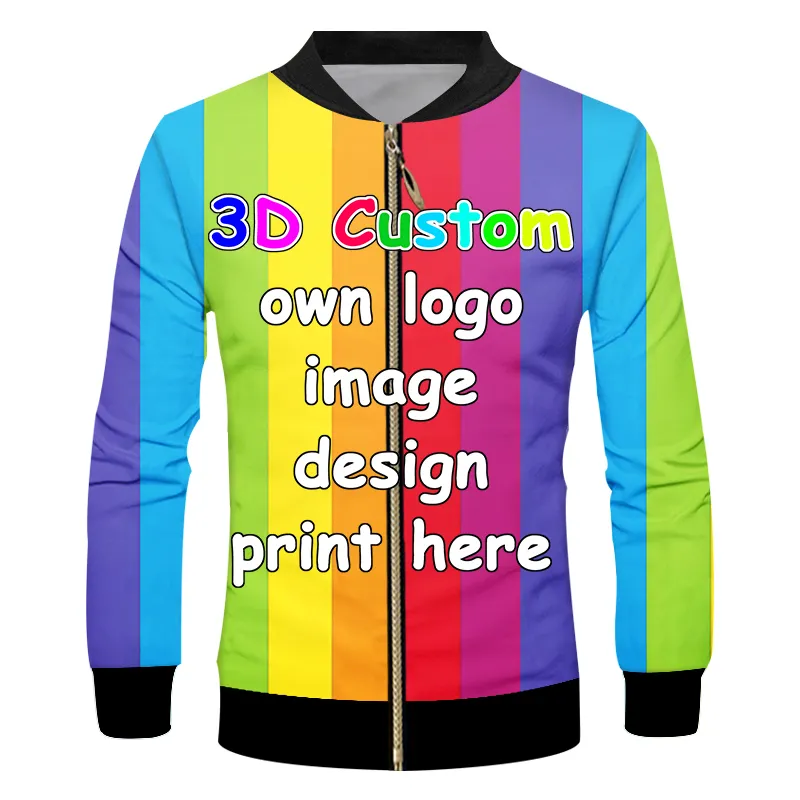 Maßgeschneiderte EU-US-Größe Herren-College-Jacke DIY Ihr eigenes Design P OS 3D-Druck Einzigartige Teamuniform Reißverschlussmantel Drop 220704