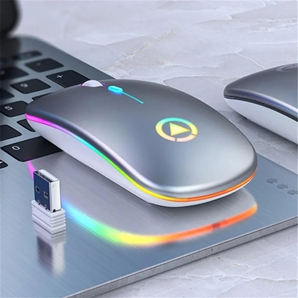 Epacket Wireless Mice LED 백라이트 충전식 USB Silent Bluetooth 및 인체 공학적 광학 게임 마우스 데스크탑 컴퓨터 노트북 MOU320T