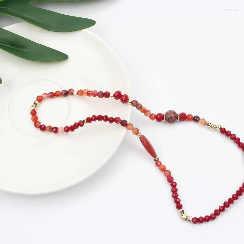 Beaded Strands HongDie Romantic Vintage Bracelets For Women Natural Stone Red With Crystal Beads Fit Pan Jewelry Trum22