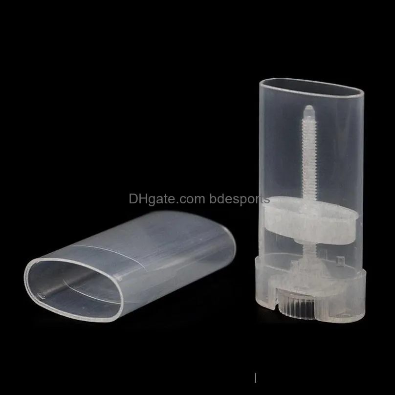 1200pcs/lot 15ml(15g) Portable DIY Plastic Empty Oval Lip Balm Tubes Deodorant Containers Clear White Lipstick Fashion Cool Lip Tubes