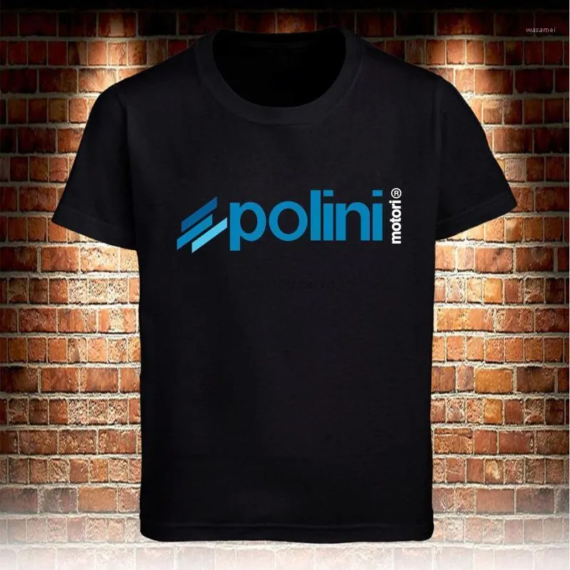 Мужские футболки Черная футболка POLIINI ИТАЛИЯ Скутер Racing Custom Mens Tshirt S до 3XL