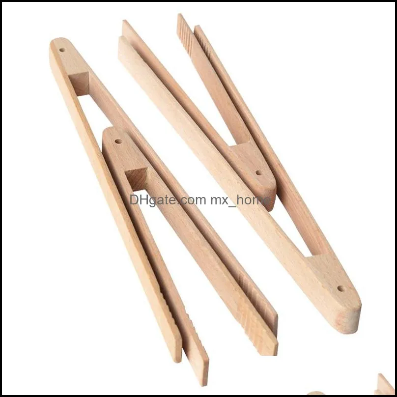 wholesale wooden food clips bread tongs beech wood dessert biscuits clip cake tongs multifunction cooking clip home bakeware tool dbc