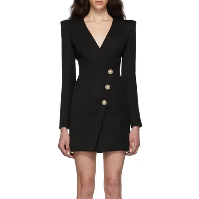 chinese dress ladies black blazer dress | Blazer dress for women
