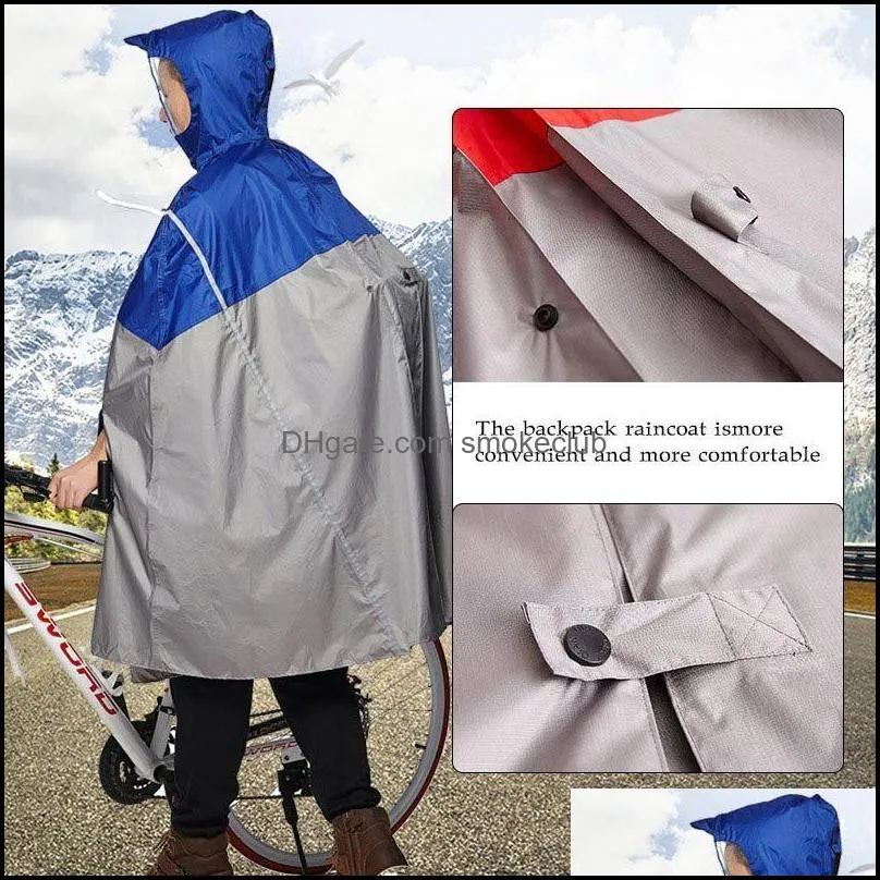QIAN Hooded Rain Poncho Bicycle Waterproof coats Cycling Jacket for Men Women Adults Cover Fishing Climbing 220217