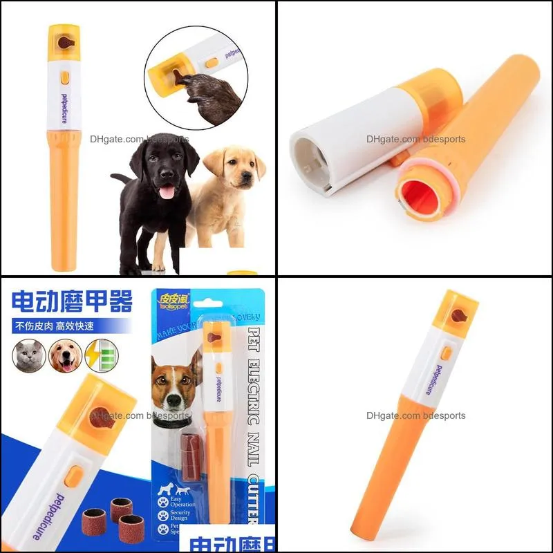 Pedicure Tool Care File Electric Automatic Pet Grinder Pet Cat Puppy Paw Claw Toe Nail Grinder Grooming Trimmer Clipper c437