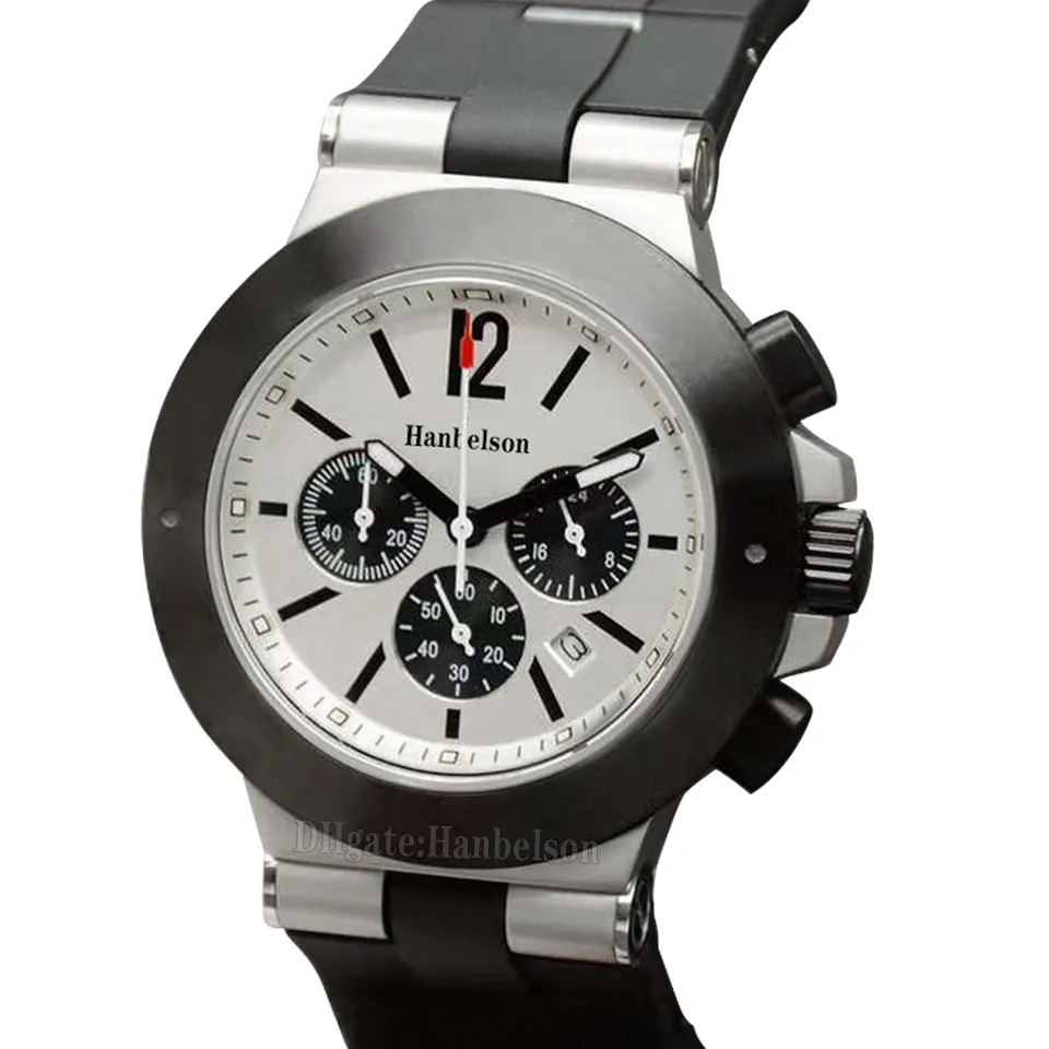 Mens Sports Rubber Chronograph Chronograph Watch With