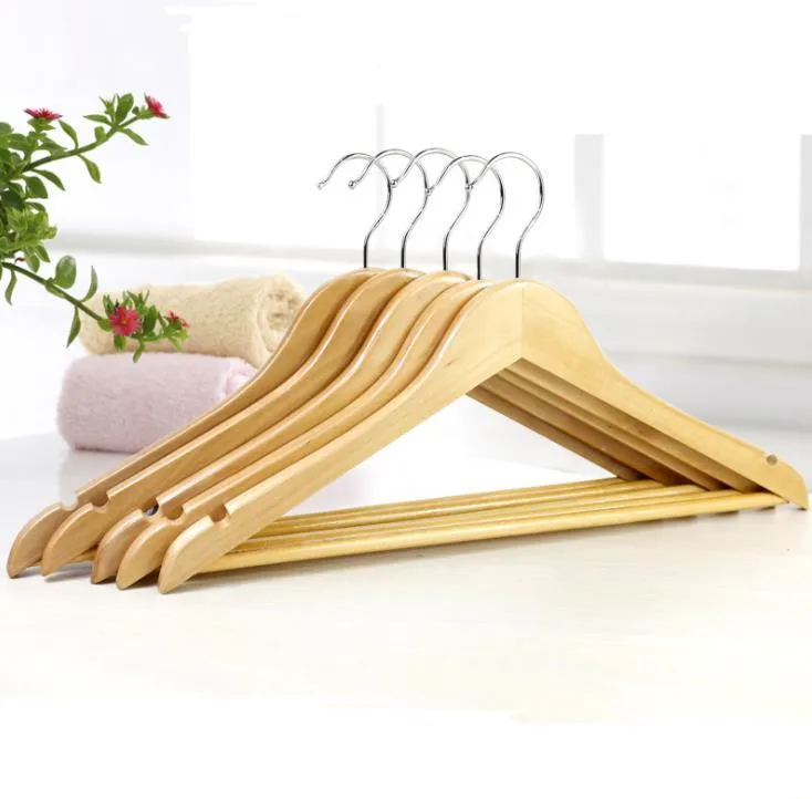 Multi-Functional Wooden Suit Hangers Wardrobe Storage Clothes Hanger Natural Finish Solid Folding Clothing-Drying Rack Clothing SN5628