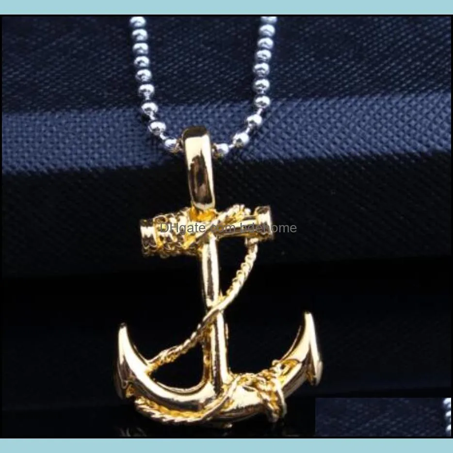 European and American fashion personality pendant Caribbean Pirates retro anchor necklace trend versatile fishhook accessories