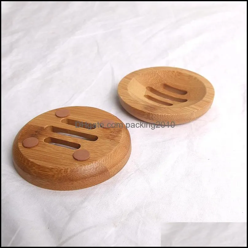 round mini soap dish creative environmental protection natural bamboo drying soaps holder bathroom accessories zwl443