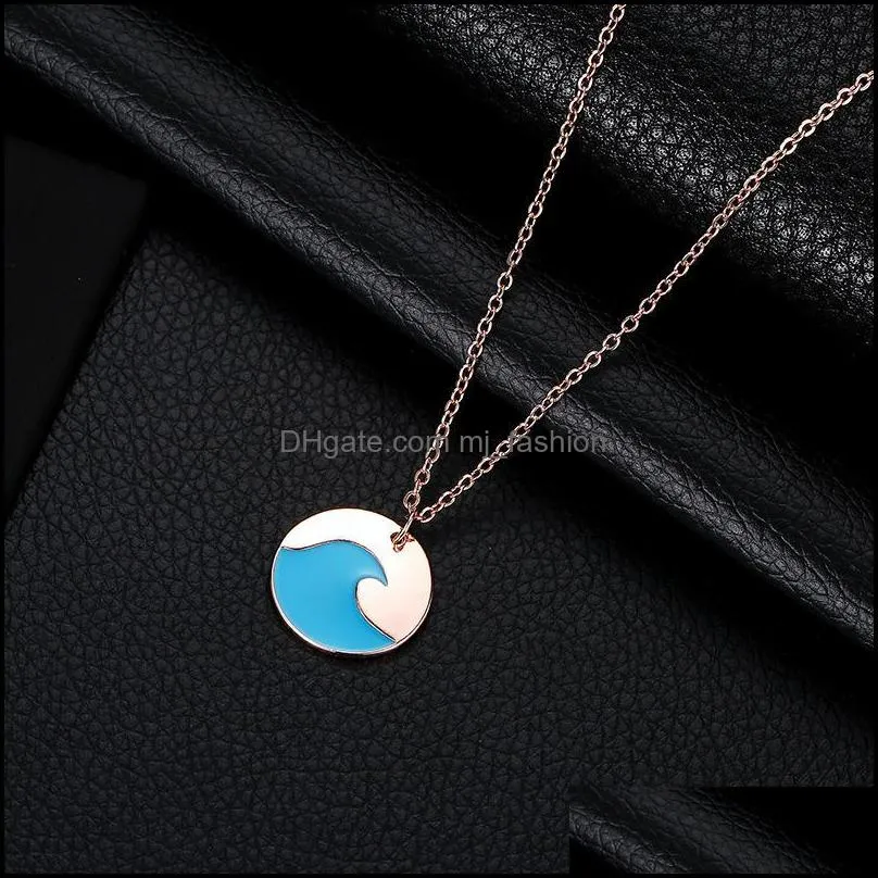 waves sea pendants necklaces necklace fashion trendy jewelry gift beach necklace