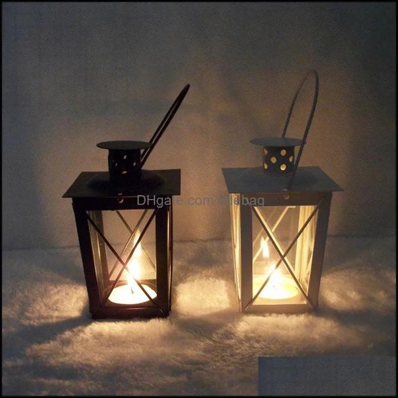 wholesale Black/White Metal candle holders Iron lantern wedding decoration centerpieces moroccan lanterns candle lantern free shipping