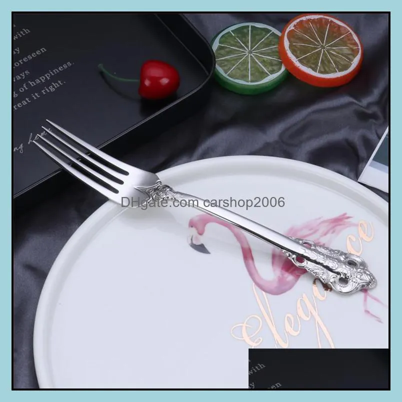 gold dinnerware set wedding luxury cutlery flatware set silver stainless steel 304 spoon knife fork set