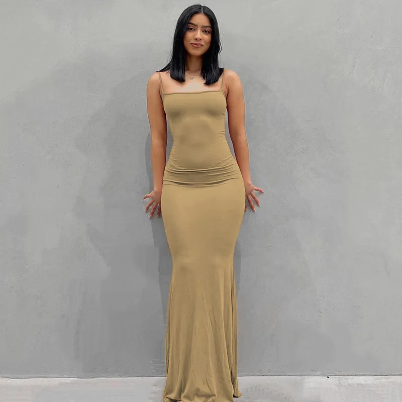 2024 KDS SK Womens Backless Maxi Dress European American 2024 KDS SK Womens Backless Maxi Dress European American