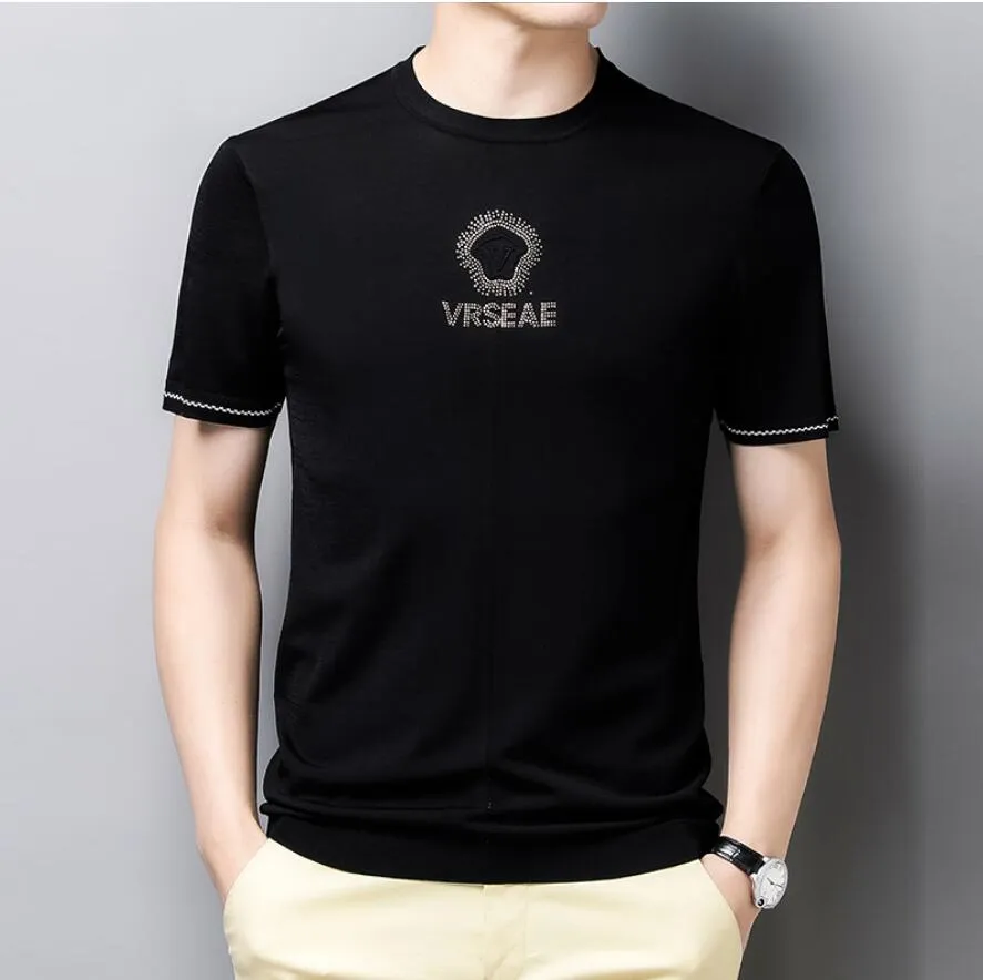 2022 ss Famous designer Mens High T Shirt stripe Print Round Neck Short Sleeve Black White Fashion Men Women High Quality Tees M-XXXXL