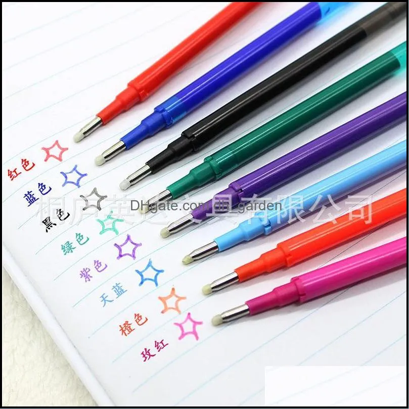Gel Pens 20pcs/ot Large-capacity Colors Erasable Replacement Pen Refill 0.5mm Magic Washable Handle School Stationery