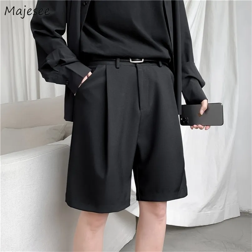 Men Shorts Solid Chic Allmatch Summer Thin Baggy Straight Ins Casual Trousers for Male Harajuku Simple Men Clothing 220608