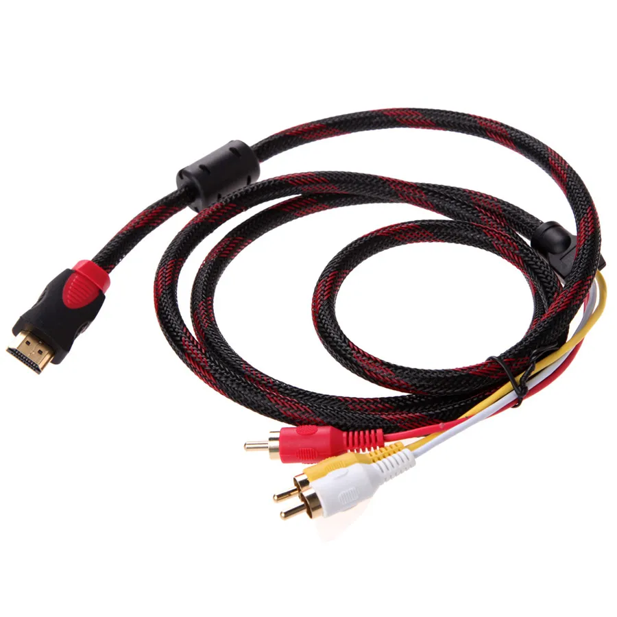 Av Adapter Wire RCA Cable Converter: 1.5m HDTV To 3 RCA Audio Video AV Adapter Cable ...