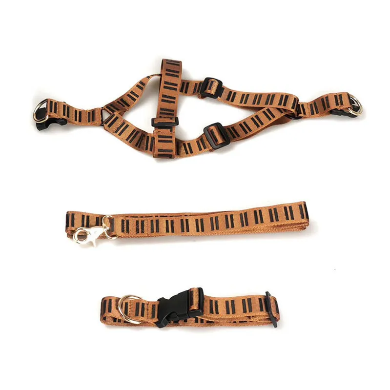 Colares de cachorro da moda colares de 3 peças conjuntos de pet -five de tração de fivela de fivela cães cães de tira de peito colarinho arneses de suprimentos