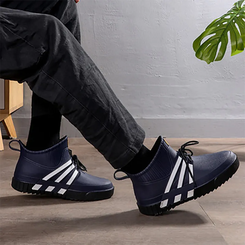 Мужские дождевые сапоги скольжения дождь обувь мужская водяная обувь водонепроницаемый рыболовные сапоги шеф-повар пластиковые легкие 2022 мода 39-44