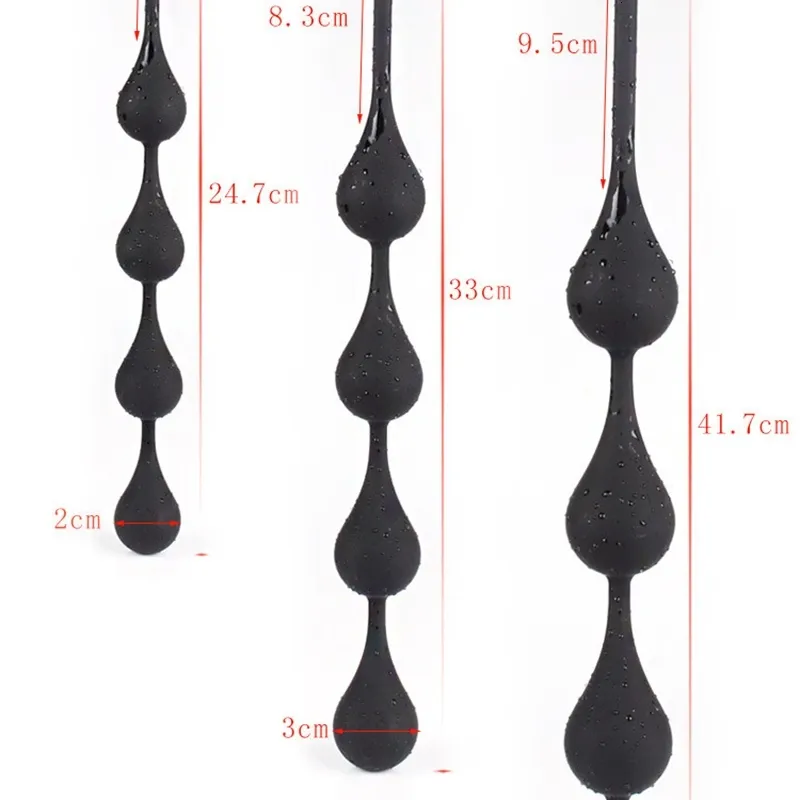 Sex Toy Toy Massager Water Drop Silicone Stora Anal Balls Butt Plug Dilatador Pärlor Anus Expander Intime varor Leksaker för vuxna Kvinnor Män Gay RHP5