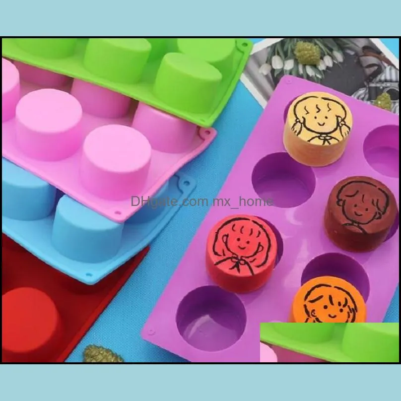 8 Holes Round Silicone Cake Mold 3D Handmade Cupcake Jelly Cookie Mini Muffin Soap Maker DIY Baking Tools XB1