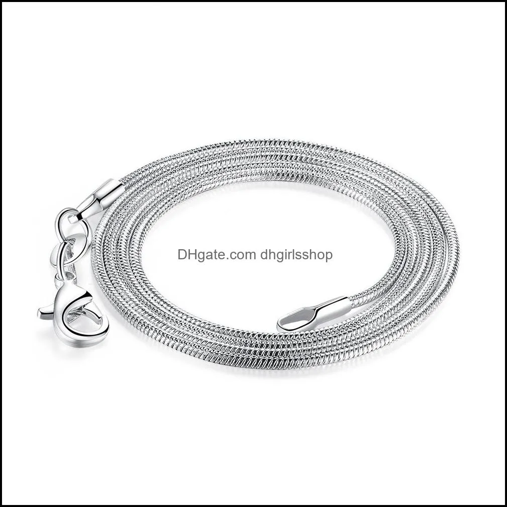 Chains Necklaces Pendants Jewelry Big Promotion 1Mm 925 Sier Snake Chain Necklace With Lobster Clasps For Pendant Dh9He