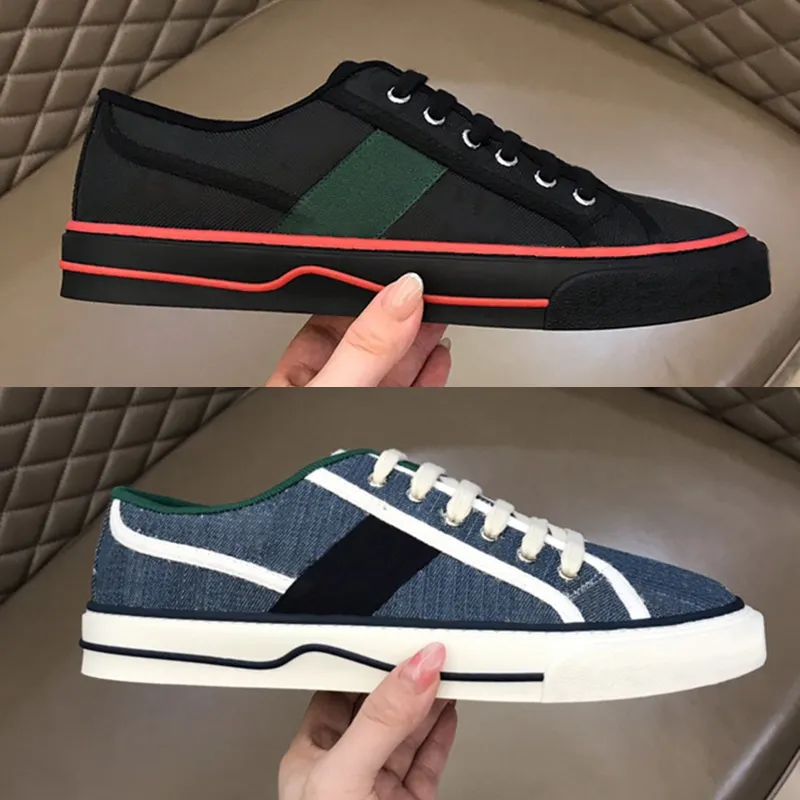 المصممين 1977 منخفضة Top Tennis Sneaker Green Red Web Shoes for Man Woman Black White Cotton Canvas Shoe Classic Size 36-45