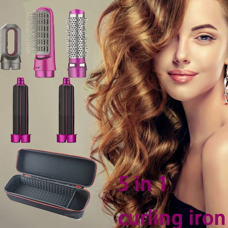 Electric Hair Dryer 5 In 1 Electric Negative Ion Straightener Comb Blow Dryer Curling Wand