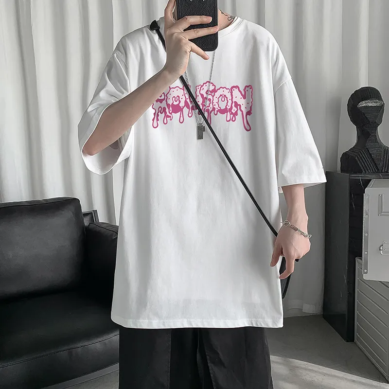 Privathink Streetwear Men Oversized T shirts Black White Letter Printed Summer Short Sleeve T-shirt Men Casual Tops Tees 220616