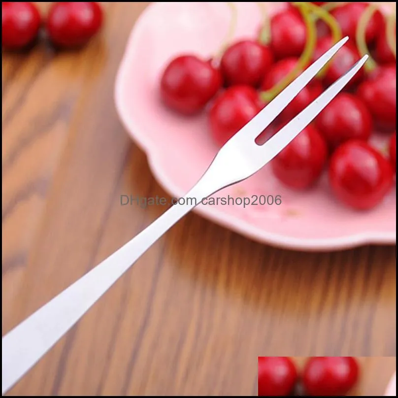 wholesal stainless steel fruit forks restaurant cafeteria dessert fork home flatware fruit salad forks smooth handle forks dh1244 t03