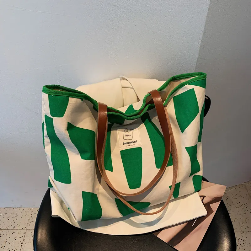 Mode toile Shopper sac femmes 2022 Simple grande capacité sac à bandoulière femme Harajuku treillis fourre-tout sac à main décontracté CX220402