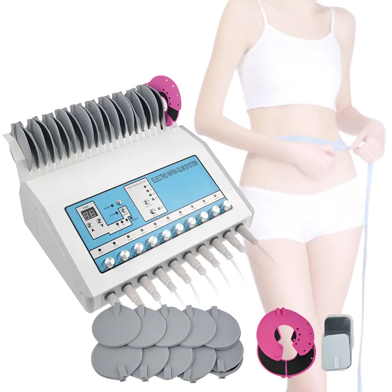 Máquina de emagrecimento EMS Estimulador muscular Ondas russas Perda de gordura Modelagem corporal Eletroestimulação Estimulação muscular elétrica Microcorrente Heal Care Alívio da dor