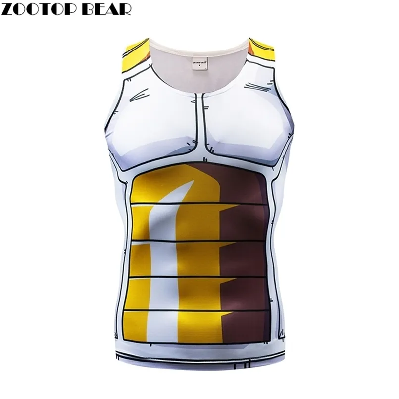 3D Tryckt T Shirts Men Compression Shirts Comics Cosplay Costume Summer Sleeveless Tops för manlig fitness bodybuilding tights 220627