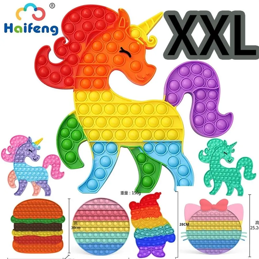 Lucky Unicorn Pop Big XXL Fidget Toys Antistress для детей Kawaii2676