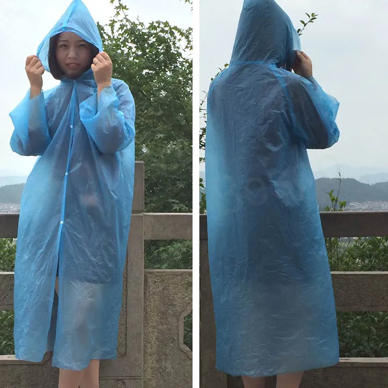 Thicken Disposable Adult Raincoats Outdoor Travel Hiking Windproof Raincoats Water Park Transparent Rainproof Raincoat BH6131 WLY