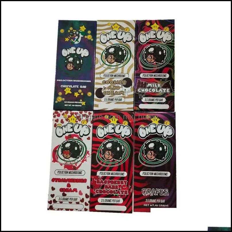 One Up Chocolate Bar Packing Boxes Mushroom Shrooms 3.5G 3.5 Gram Oneup Package Box  and Cream Display Box mx_home