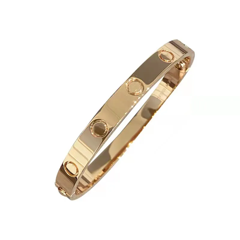 pulseira de designer banhado a ouro 18K masculino pulseira de diamante 4 mm 6 mm 7 mm feminino parafuso de aço inoxidável chave de fenda pulseiras joias de presente ba251S
