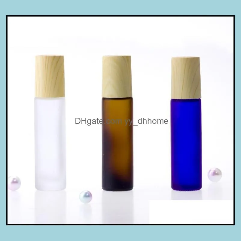 PACKING BELEIDSEN Office School Business Industrial 10ml Amber Blue Clear Frosted Glass Roll on Bottle Essentia DHSDT